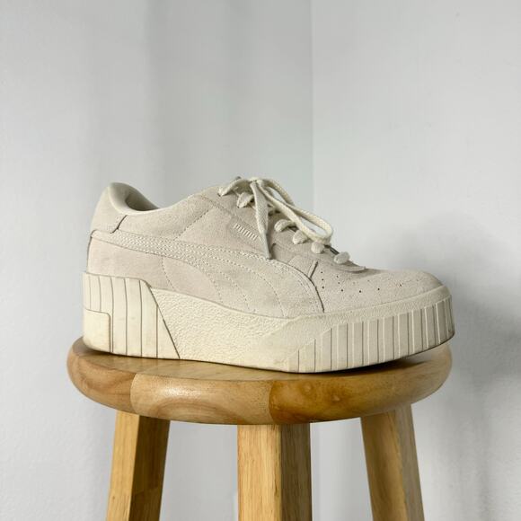 Puma Shoes - Puma Cali Wedge Tonal Platform Chunky Sneakers Marshmallow Size 9 1/2